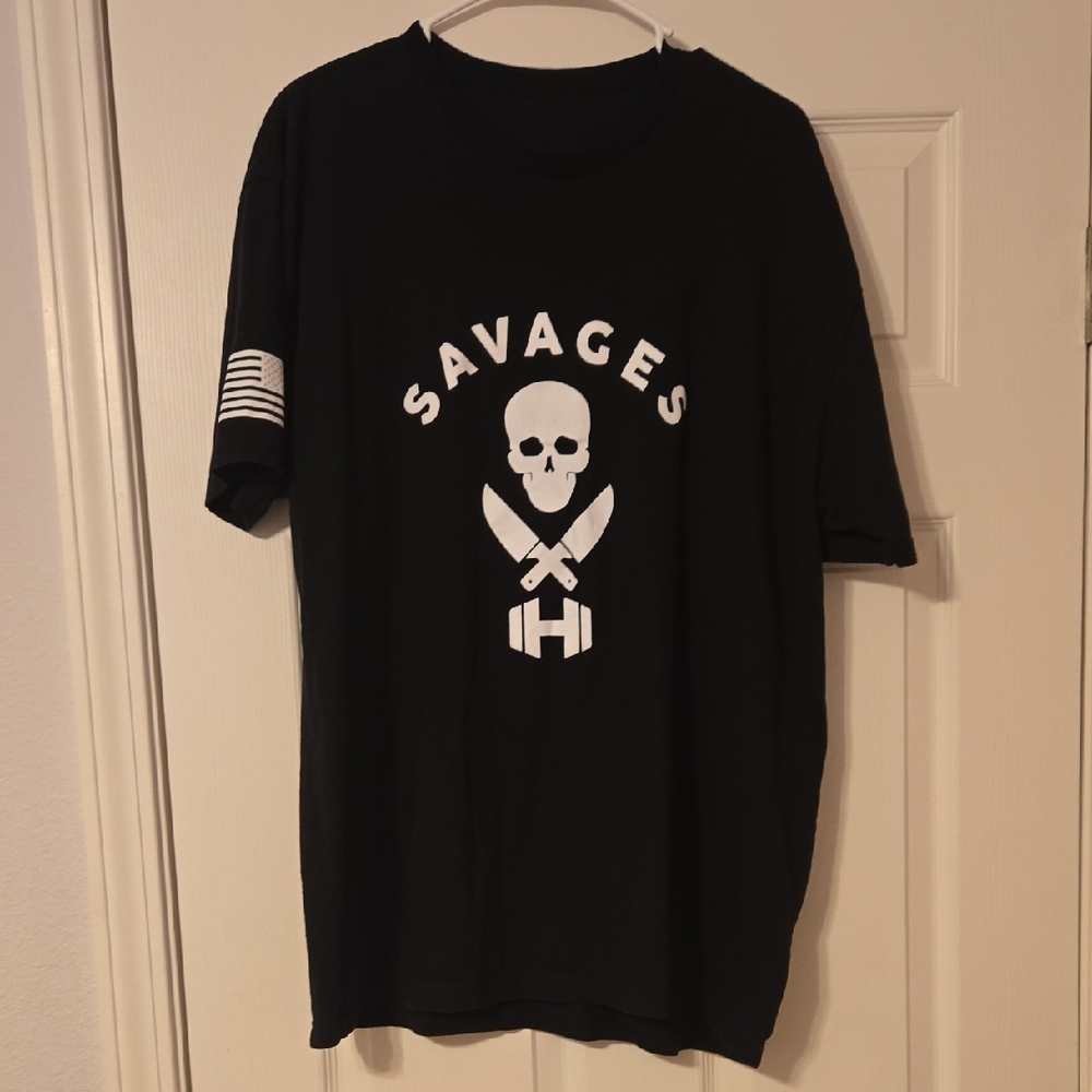 Hodge Twins Savages Graphic T-Shirt with Skull Design